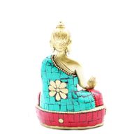 Figurine de Bouddha en Laiton - Mains Vers le Bas - 11,5 cm