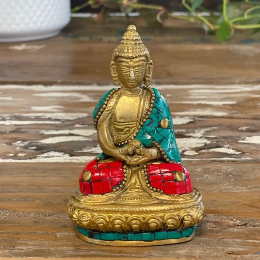Figurine de Bouddha en Laiton - Bénédiction - 7.5cm