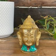 Figurine de Bouddha en Laiton - Tête Lrg - 11,5 cm