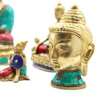 Figurine de Bouddha en Laiton - Tête Med - 8 cm