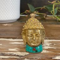 Figurine de Bouddha en Laiton - Tête Med - 8 cm