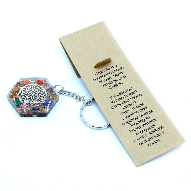 Porte-clés Orgonite - Octogone Fleur de Vie