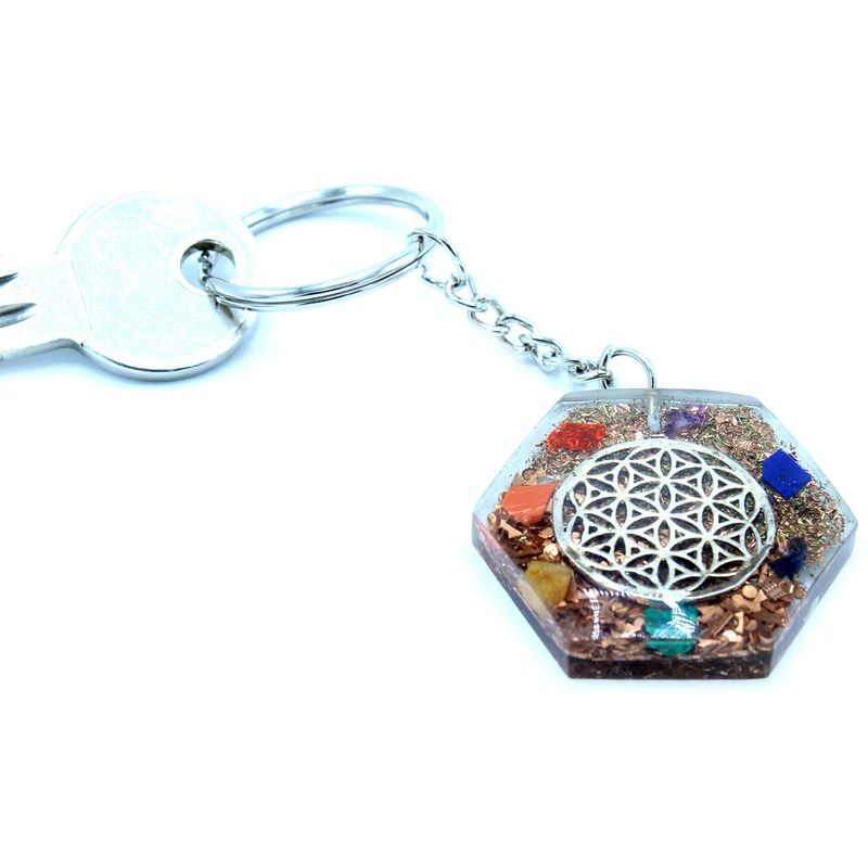 Porte-clés Orgonite - Octogone Fleur de Vie