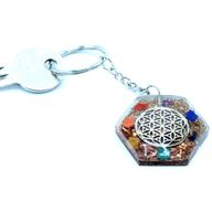 Porte-clés Orgonite - Octogone Fleur de Vie