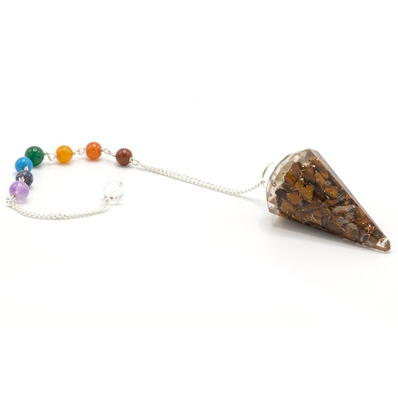 Pendule Orgonite de Puissance Chakra - Oeil Tigré
