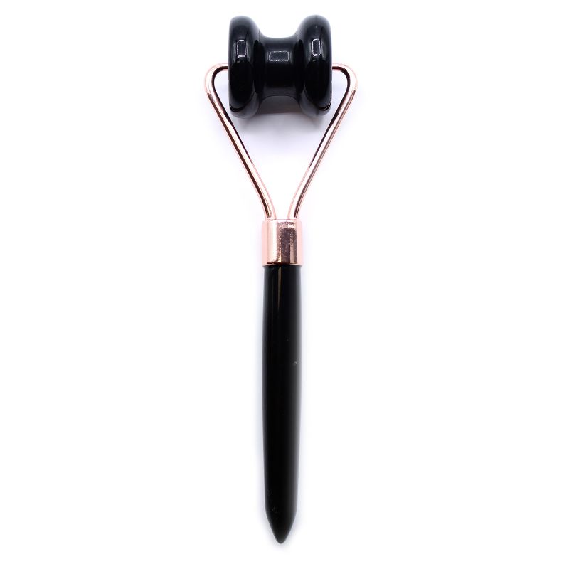Rouleau de massage mâchoire en pierres précieuses - Obsidienne noir