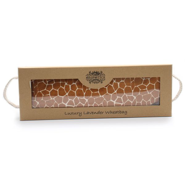 Sac de blé lavande de luxe dans une boîte cadeau - Girafe de Madagascar