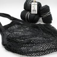Sac filet pur coton - Noir