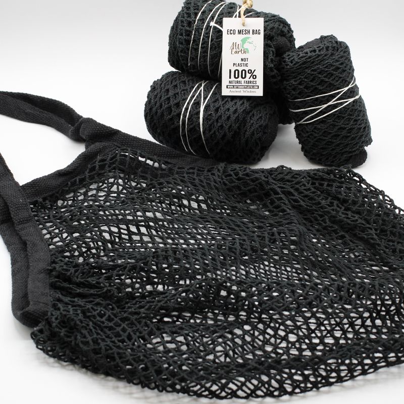 Sac filet pur coton - Noir