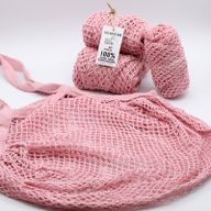 Sac filet pur coton - Rose