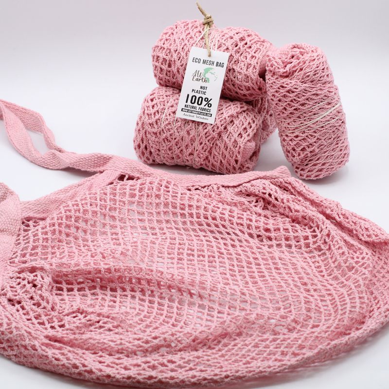 Sac filet pur coton - Rose