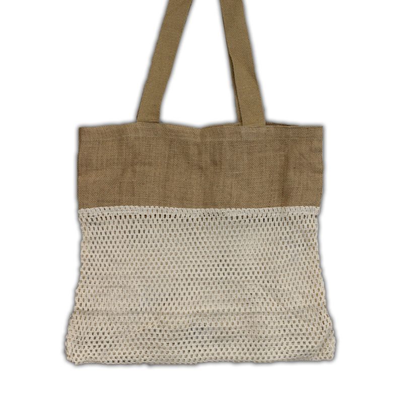Sac filet pur jute doux et coton - Naturel