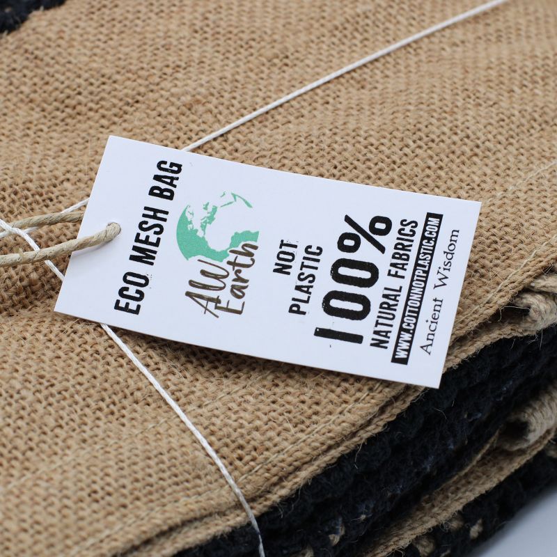 Sac filet pur jute doux et coton - Naturel