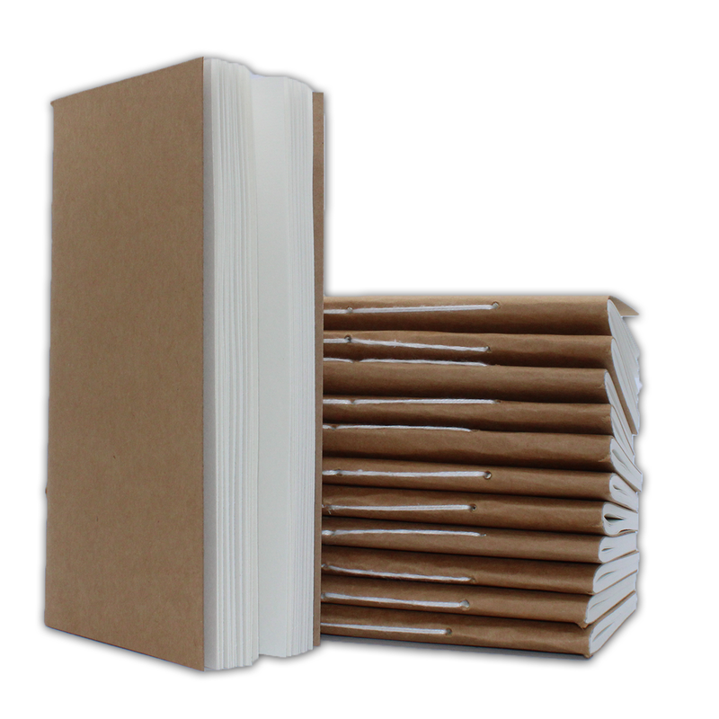 Carnets en cuir faits à la main - Remplissage de papier - respectueux de l'environnement (80 pages)