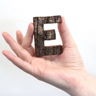 Lettre Écorce Rustique - "E" - 7cm