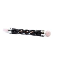 Baguette de guérison en spirale - Pipe en cuivre Quartz rose