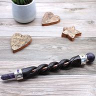 Baguette de guérison en spirale - Pipe en cuivre Améthyste