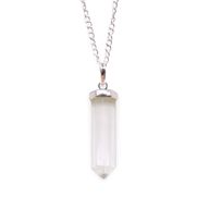 Pendentif pointe classique en pierres précieuses - Quartz de roche