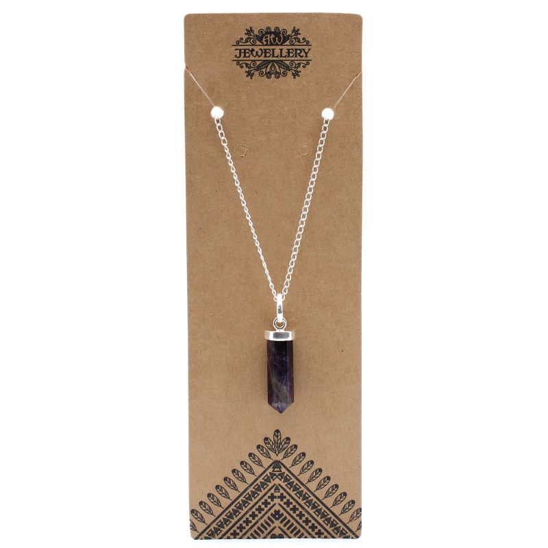 Pendentif pointe classique en pierres précieuses - Améthyste