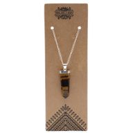 Pendentif Crayon Plat Pierres Précieuses - Oeil de Tigre