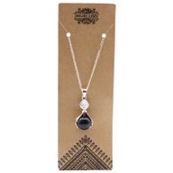 Pendentif Mains Guérisseur Pierres Précieuses - Agate Noire