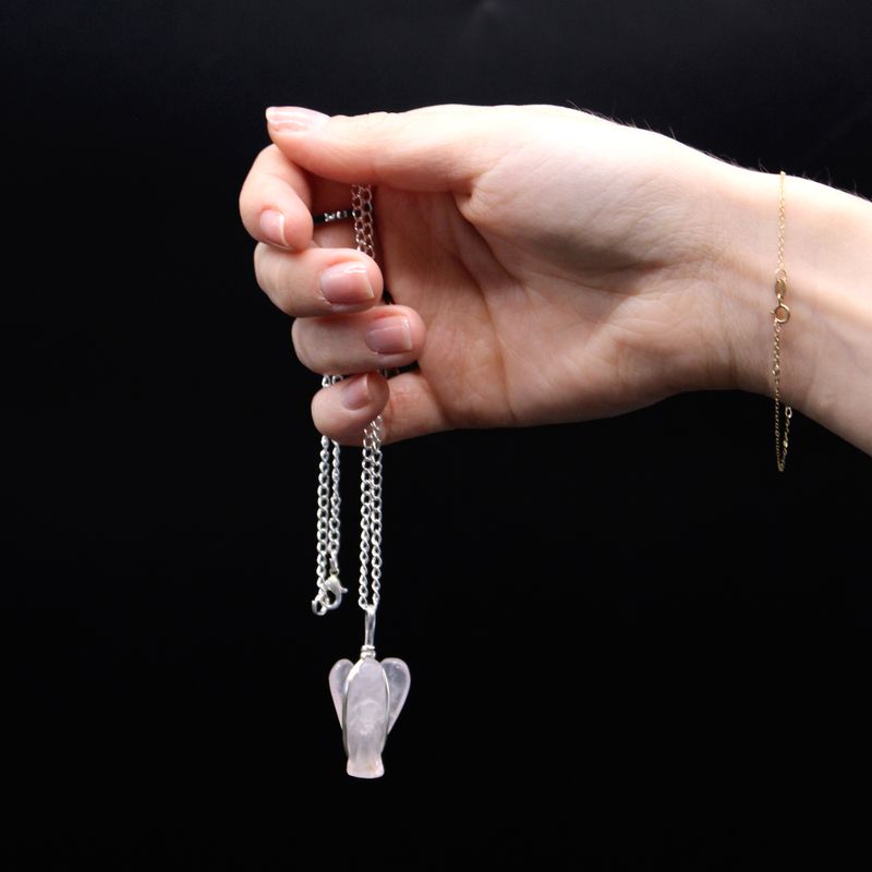 Pendentif Ange Gardien Pierre Précieuse - Quartz Rose