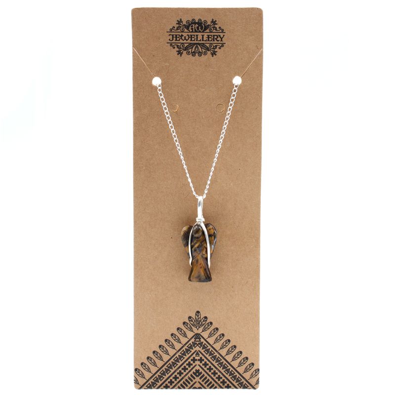 Pendentif Ange Gardien Pierre Gemme - Oeil de Tigre