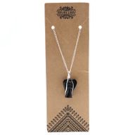 Pendentif Ange Gardien Pierre Gemme - Agate Noire