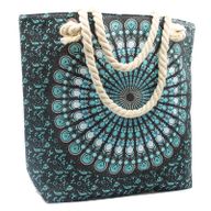 Sac Mandala avec Poignée en Corde- Deep Blue