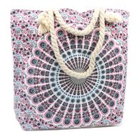 Sac Mandala avec Poignée en Corde - Electric Blue