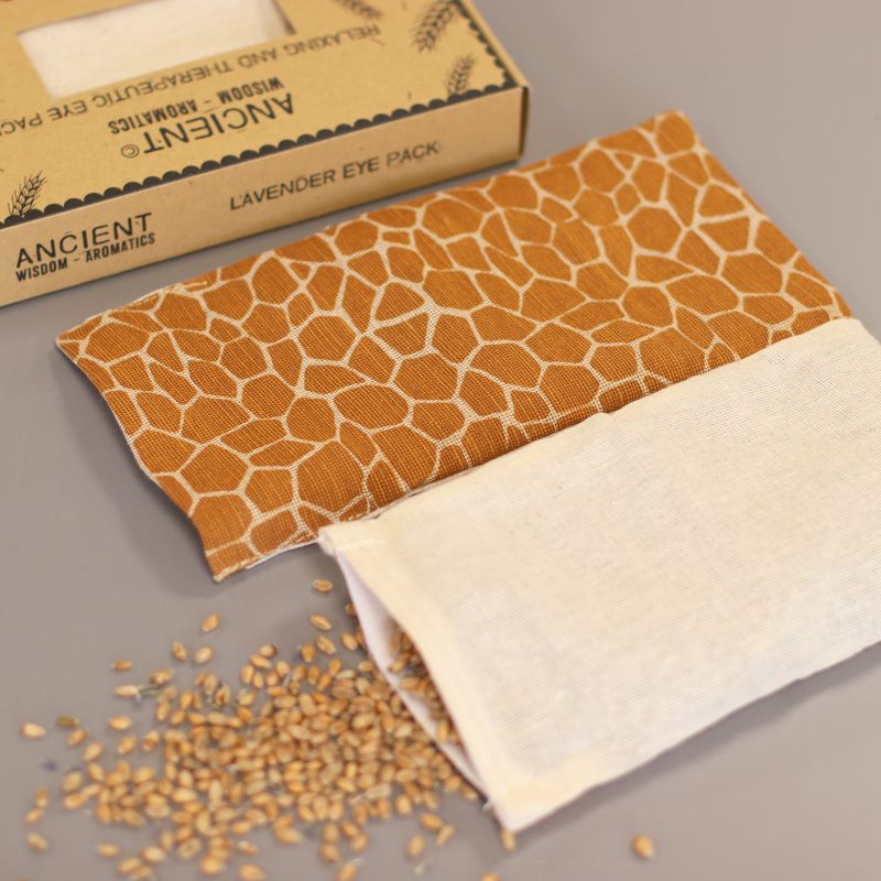 Coussin pour les yeux en coton naturel lavande et Juco dans une boîte cadeau - Girafe de Madagascar