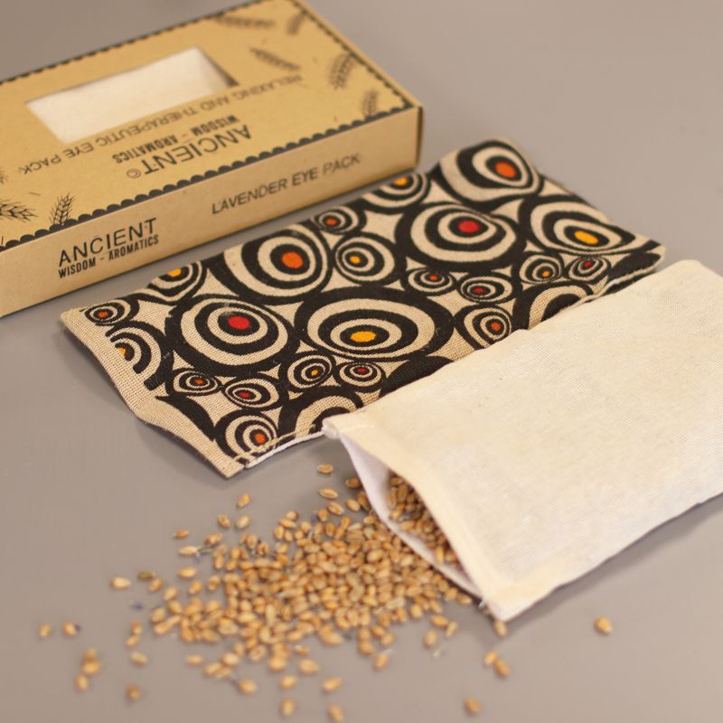 Coussin pour les yeux en coton naturel lavande et Juco dans une boîte cadeau - Illusion