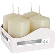 Set de 4 Bougies Pilier 40x60mm - Ivoire