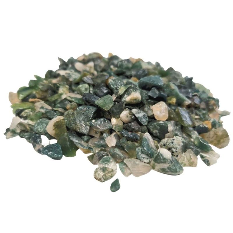 Eclats de pierres précieuses d'agate mousse en vrac - 1KG