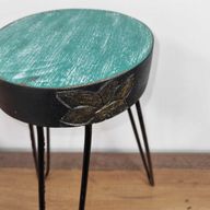 Support à Plantes en Bois Albésia - Détails Turquoise & Or