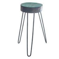 Support à Plantes en Bois Albésia - Détails Turquoise & Or