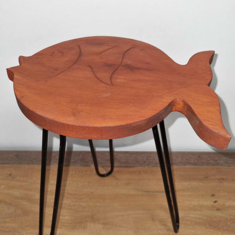 Support pour Plante Forme Poisson en Bois Albésia - Terre Cuite