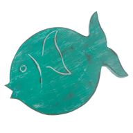 Support pour Plante Forme Poisson en Bois Albésia - Turquoise