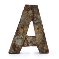 Lettre Écorce Rustique - "A" - 7cm