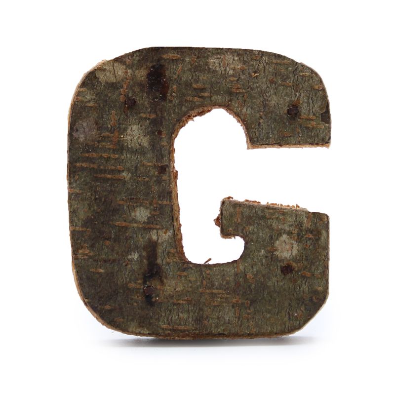 Lettre Écorce Rustique - "G" - 7cm