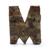 Lettre Écorce Rustique - "M" - 7cm
