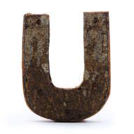 Lettre Écorce Rustique - "U" - 7cm