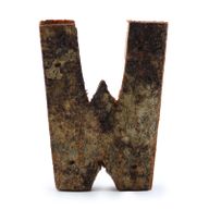Lettre Écorce Rustique - "W" - 7cm
