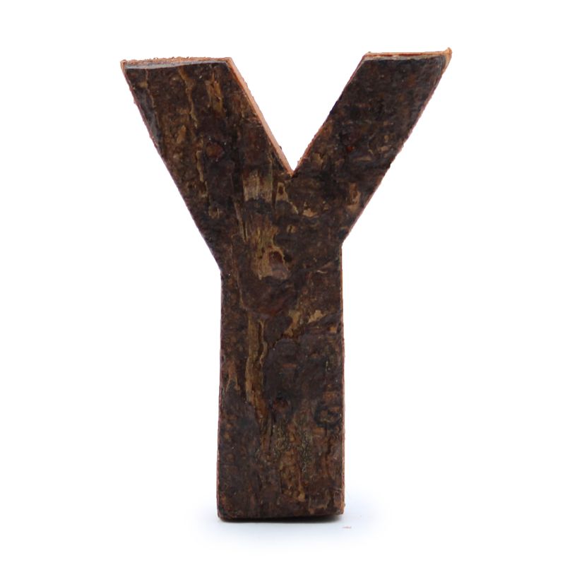 Lettre Écorce Rustique - "Y" - 7cm