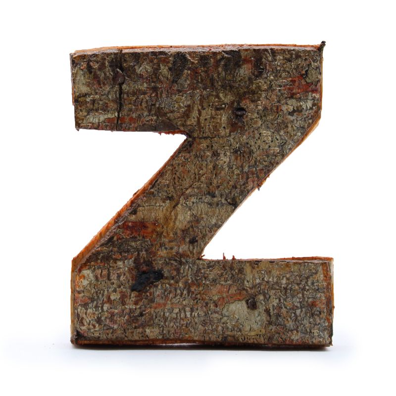 Lettre Écorce Rustique - "Z" - 7cm