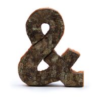 Lettre Écorce Rustique - "&" - 7cm