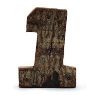 Numéro d'écorce rustique - "1" - 7cm