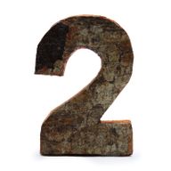 Numéro d'écorce rustique - "2" - 7cm