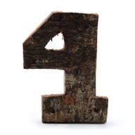 Numéro d'écorce rustique - "4" - 7cm
