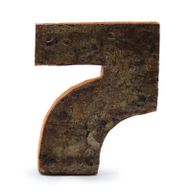 Numéro d'écorce rustique - "7" - 7cm
